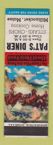Matchbook Cover - Pat's Diner Millincoket ME