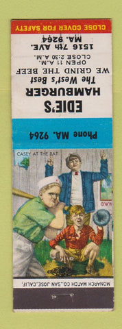 Matchbook Cover - Edie's Hamburger Lois Angeles CA