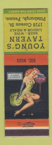 Matchbook Cover - Young's Tavern Pittsburgh PA pinup