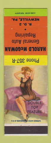 Matchbook Cover - Harold McGowan Auto Repair Newville PA pinup