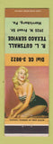 Matchbook Cover - RL Guttershall Texaco oil gas service Harrisburg PA pinup
