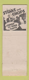 Matchbook Cover - Wayne's Grill New Castle IN hillbilly guard pig