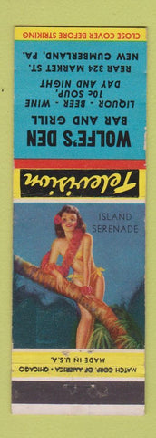 Matchbook Cover - Wolfe's Den New Cumberland PA pinup