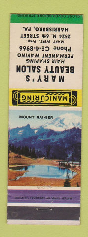 Matchbook Cover - Mary's Beauty Salon Harrisburg PA Mount Rainier