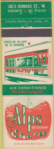 Matchbook Cover - Alps Restaurant Toronto ON