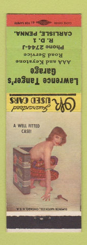 Matchbook Cover - Lawrence Tanger's Garage Carlisle PA pinup