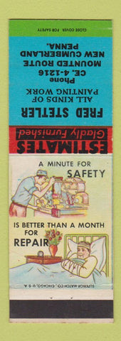 Matchbook Cover - Fred Stetler Painting New Cumberland PA safety