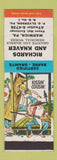 Matchbook Cover - Richards and Knaver Granite Memorials Warwick PA hillbilly