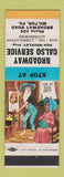Matchbook Cover - Broadway Calso oil gas Milton PA hillbilly disapproving wife