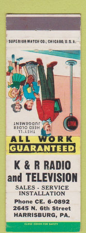 Matchbook Cover - K&R Radio TV Harrisburg PA cross walk