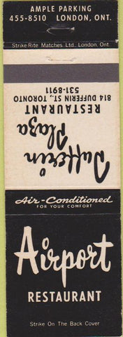 Matchbook Cover - Airport Restaurant London ON