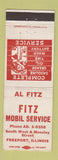 Matchbook Cover - Fitz Mobil oil gas Freeport IL