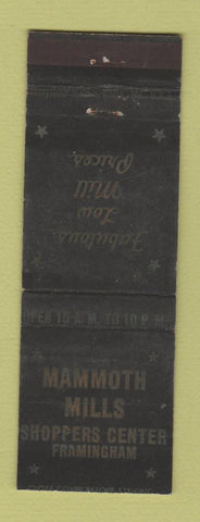 Matchbook Cover - Mammoth Mills Shoppers Center Framingham MA WORN