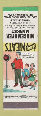 Matchbook Cover - Mincemoyer Market Grocery South Williamsport PA crosswalk
