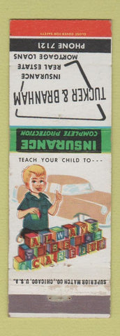Matchbook Cover - Tucker & Branham Insurance Real Estate Orlando FL