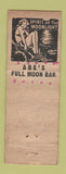 Matchbook Cover - Abe's Full Moon Bar New York City pinup WEAR