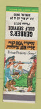 Matchbook Cover - Gerber's Gulf oil gas Berlin OH hillbilly Private Property