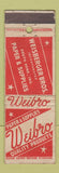 Matchbook Cover - Weibro Paper Supplies South Bend IN
