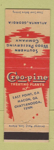 Matchbook Cover - Southern Wood Preserving Atlanta GA Creo Pine