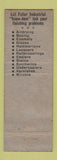 Matchbook Cover - Fuller Industrial Finishes WP Fuller