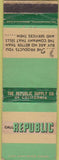 Matchbook Cover - Republic Supply of California WORN