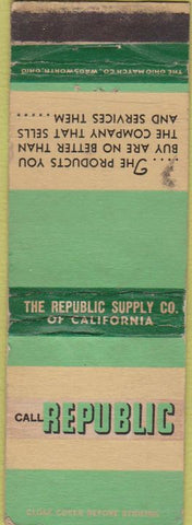 Matchbook Cover - Republic Supply of California WORN