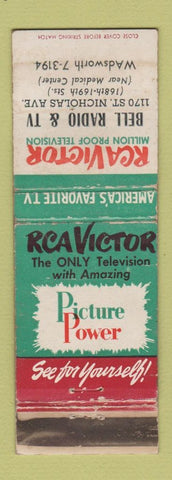 Matchbook Cover - RCA Victor TV Bell Radio WORN