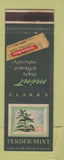 Matchbook Cover - Clark's Tender Mint Chewing Gum