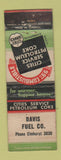 Matchbook Cover - Cities oil gas Davis Fuel Elmhurst? WORN