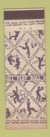 Matchbook Cover - Lion Match Baseball Play Ball