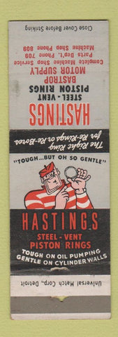 Matchbook Cover - Hastings Piston Rings Bastrop WEAR