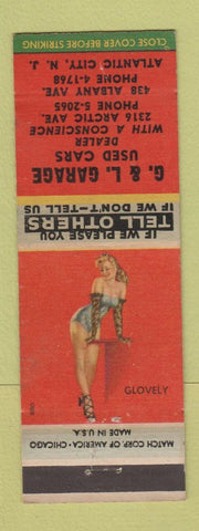 Matchbook Cover - G&L Garage Used Cars Atlantic City NJ pinup