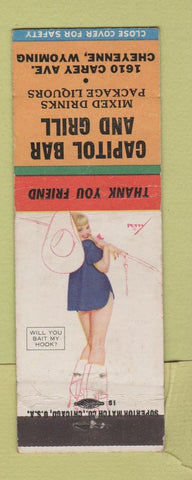 Matchbook Cover - Capitol Bar Grill Cheyenne WY pinup