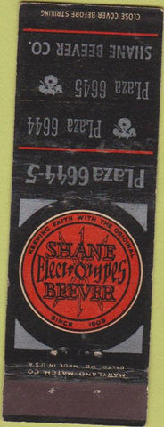 Matchbook Cover - Shane Electrotypes Brever