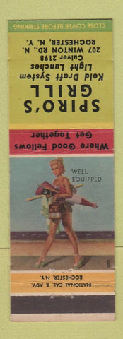 Matchbook Cover - Spiro's Grill Rochester NY pinup