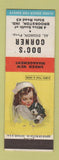 Matchbook Cover - Doc's Corner Brookston IN