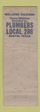 Matchbook Cover Camp Swift Bastrop TX pinup 95th Division Plumbers Union Austin