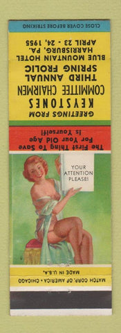 Matchbook Cover - Keystone Match Club Harrisburg PA 1955 pinup