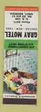 Matchbook Cover - Gray Motel Gray GA low phone #