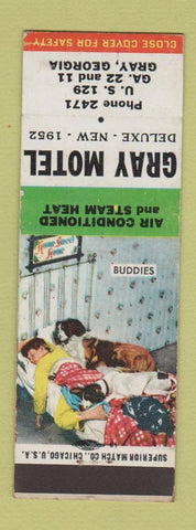 Matchbook Cover - Gray Motel Gray GA low phone #
