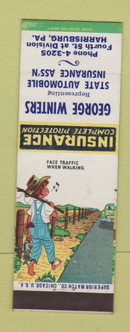 Matchbook Cover - George Winters Insurance Harrisburg PA