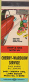 Matchbook Cover - Cherry Wardlow Service oil gas Long Beach CA