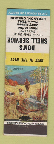 Matchbook Cover - Don's Shell oil gas Lebanon OR