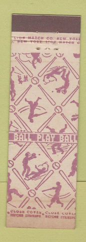 Matchbook Cover - Lion Matches Baseball Theme Play Ball