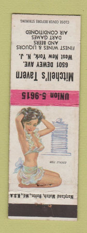 Matchbook Cover - Mitchell's Tavern West New York NJ pinup darts