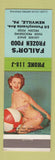 Matchbook Cover - Failor's Frozen Food Newville PA pinup girl with beach ball