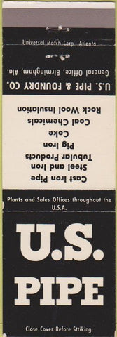 Matchbook Cover - US Pipe Co Birmingham AL