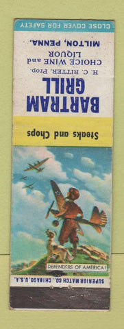 Matchbook Cover - Bartram Grill Milton PA WEAR
