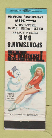 Matchbook Cover - Sportsman's Bar Syracuse IN pinup