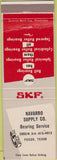 Matchbook Cover - SKF Ball Bearings Navarro Supply Pecos TX WEAR